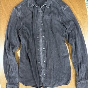 All Saints Men’s Black Denim Shirt